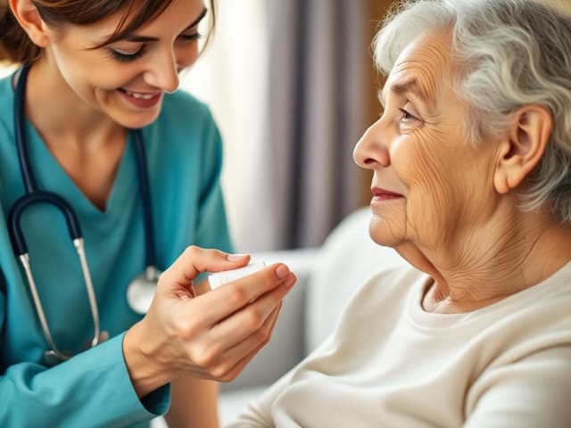 Caregiver helping with medication