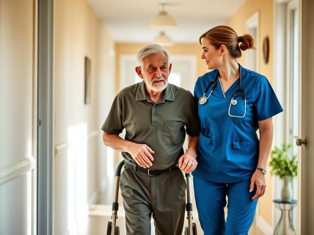 Caregiver assisting with mobility